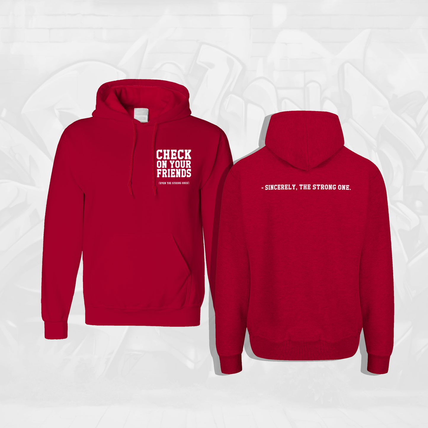 "Check On Your Friends" Hoodie - College Font